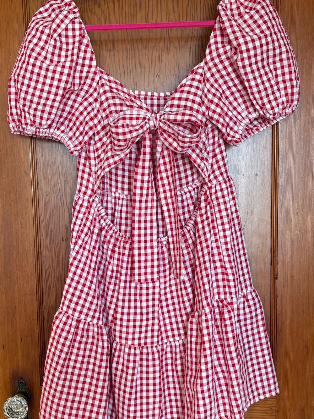 Red and White Gingham Dress